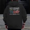 Dad Grandpa Veterans For Trump 2024 American Flag Camo Zip Up Hoodie Back Print