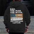 Dad Man Myth Pontoon Captain American Flag Boat Fathers Day Zip Up Hoodie Back Print