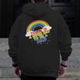 Dad For Men Baby Announcement Rainbow Zip Up Hoodie Back Print