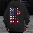 Dada Daddy Dad Bruh Us American Flag Father's Day For Men Zip Up Hoodie Back Print