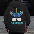 Dadacorn Dad Unicorn Face Father's Day Zip Up Hoodie Back Print