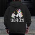 Dadacorn Unicorn Dad And Baby Fathers Day V4 Zip Up Hoodie Back Print