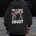 Dirt Bike Dad Motocross Biker Father Kids Biking Zip Up Hoodie Back Print