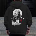 The Dogfather Pitbull Pitbull Dog Dad Best Dog Daddy Ever Zip Up Hoodie Back Print