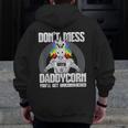 DonMess With Daddycorn I Dad Father Fitness Zip Up Hoodie Back Print