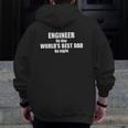 Engineer By Day Worlds Best Dad Mens Custom Job Engineering Geek Awesome Fathers Day Christmas Zip Up Hoodie Back Print