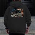 F22 Raptor Air Force Military Veteran Pride Us Flagusaf Zip Up Hoodie Back Print