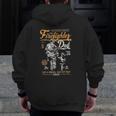 Father's Day Firefighter Retro Fireman Zip Up Hoodie Back Print