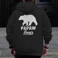 Father's Day Papaw Bear Grandpa Men Zip Up Hoodie Back Print