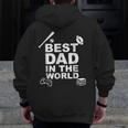 Father's DayBest Dad Sports Video Games Books Zip Up Hoodie Back Print