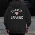 Favorite Daughtervintage Heart Dad To Daughter Zip Up Hoodie Back Print