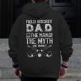 Field Hockey Dad Vintage Zip Up Hoodie Back Print