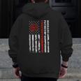 Firefighter Husband Father Fireman Father's Day For Dad Zip Up Hoodie Back Print