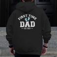 First Time Dad 2022 Pregnancy Announcement Zip Up Hoodie Back Print