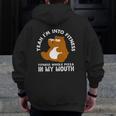 Fitness Whole Pizza In My Mouth Bear Fitness Gym Zip Up Hoodie Back Print