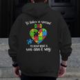 Fun Heart Puzzle S Dad Autism Awareness Family Support Zip Up Hoodie Back Print
