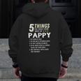 5 Things Grandpa Pappy Zip Up Hoodie Back Print