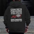 Concrete Finisher For Men Dad Concrete Workers Zip Up Hoodie Back Print