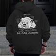 Cute English Bulldog Anatomy Dog Biology Zip Up Hoodie Back Print