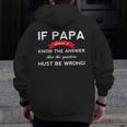 Grandpa Tshirt Papa Father's Day T-Shirt Zip Up Hoodie Back Print