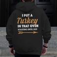 Thanksgiving Pregnancy Announcement For Dad 2019 Zip Up Hoodie Back Print