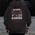 Gaming Dad Video Games Father's Day Gamer Gaming Zip Up Hoodie Back Print