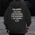 Grandpa Family Quote Usa City Bay City Michigan Zip Up Hoodie Back Print