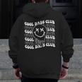 Groovy Hippie Face Cool Dads Club Father's Day Daddy Zip Up Hoodie Back Print