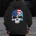 Guatemala Usa Flag Skull Zip Up Hoodie Back Print