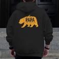 Halloween Papa Bear Pumpkin Father's Zip Up Hoodie Back Print
