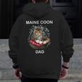 Illustration Art Of Maine Coon Cat For Mens Dad Daddy Father Zip Up Hoodie Back Print