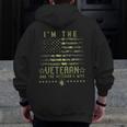 I'm The Veteran And The Veteran's Wife Veterans Day Military Zip Up Hoodie Back Print
