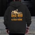 It's Not A Dad Bob It's A Father Figure Beared Man Holding Beer Father's Day Drinking Zip Up Hoodie Back Print