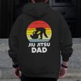 Jiu Jitsu Dad Sunset Retro Brazilian Martial Arts Men Zip Up Hoodie Back Print
