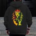 Junenth Is My Independence Day Black King Lion Father Day Zip Up Hoodie Back Print