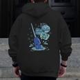 Kids Elf Narwhal I Hope You Find Your Dad Text Poster Zip Up Hoodie Back Print