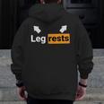 Leg Rests Naughty Dad Jokes Adult Humour Father's Day Zip Up Hoodie Back Print