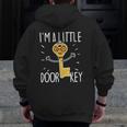 Little Door Key Pun Dad Joke Boyfriend Coworker Zip Up Hoodie Back Print