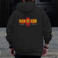Man Of God Husband Dad Granpa Metal Barbed Wire Zip Up Hoodie Back Print