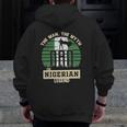 The Man The Myth The Nigerian Legend Dad Zip Up Hoodie Back Print