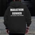Marathon Runner Just Kidding Wine Drinker Zip Up Hoodie Back Print