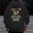 Mens Autism Doesn't Come With Manual Dad Autism Awareness Puzzle Zip Up Hoodie Back Print