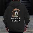 Mens Beagle Dadfunny Beagle Dad Lover Zip Up Hoodie Back Print