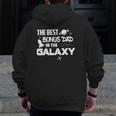 Mens The Best Bonus Dad In The Galaxy Sci Fi Tee Zip Up Hoodie Back Print