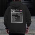 Mens Croatian Dad Nutrition Facts National Pride For Dad Zip Up Hoodie Back Print