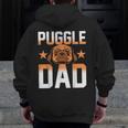 Mens Daddy Puggle Dad Dog Owner Dog Lover Pet Animal Puggle Zip Up Hoodie Back Print