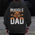 Mens Dog Lover Fathers Day Puggle Dad Pet Owner Animal Puggle Zip Up Hoodie Back Print