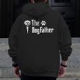 Mens The Dogfather Shih Tzu Dog Dad Tshirt Father's Day Zip Up Hoodie Back Print