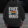 Mens Free Dad Hugs Lgbt Pride Stepfather Daddy Papa Zip Up Hoodie Back Print