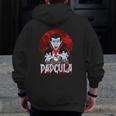 Mens Halloween Dad Dracula Costume Dadcula Zip Up Hoodie Back Print